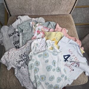 Lot Of 9 Baby Onesie